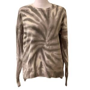 Design History Women's Long Sleeve Olive Green Tie Dye Sweater, Size Medium